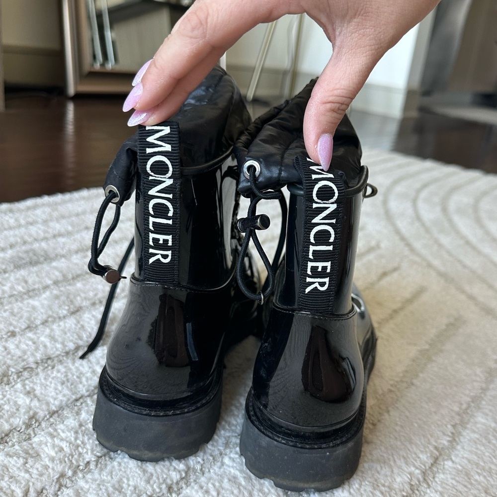 Moncler Patent Rain Boots